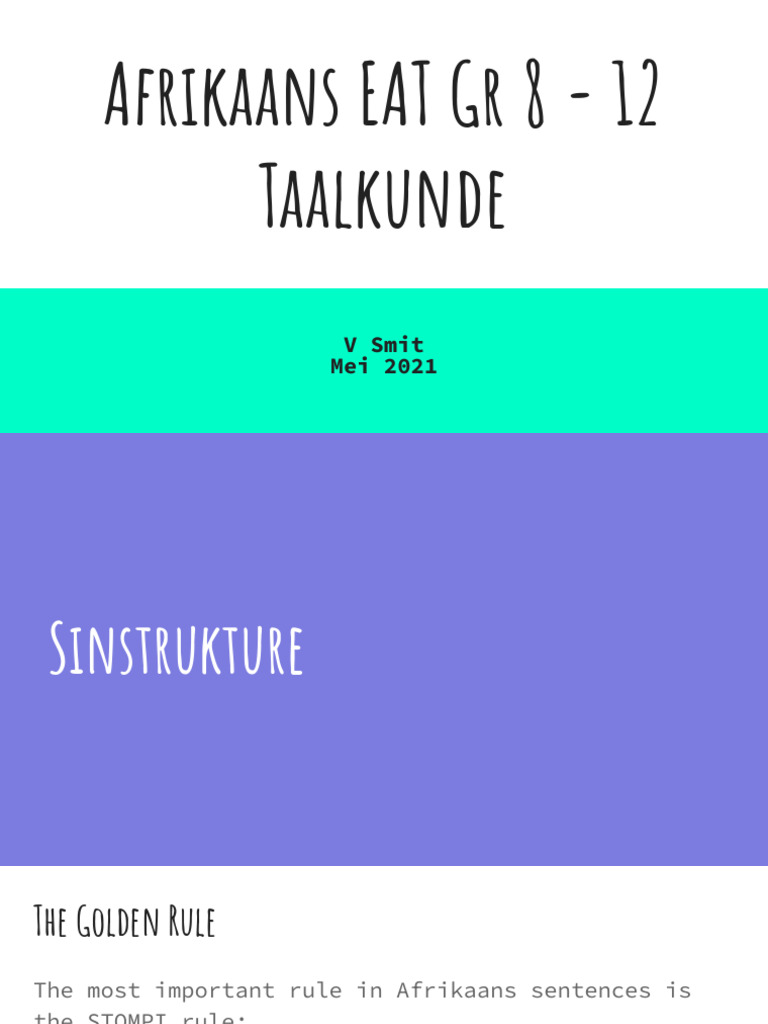 WHAT IS EAT IN AFRIKAANS intelligence overview