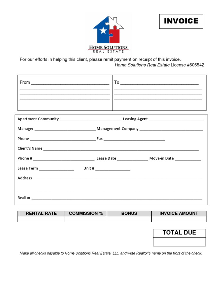 Real Estate Invoice Payment Request | PDF