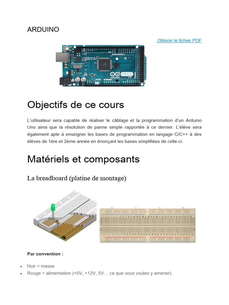 Programmation Arduino en C/C++ | PDF | Structure de contrôle ...