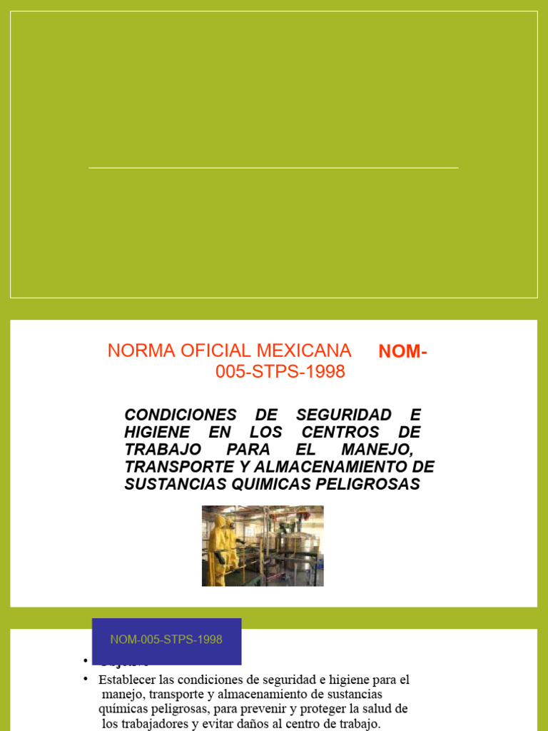 NOM 005 (En Proceso) | PDF | Higiene
