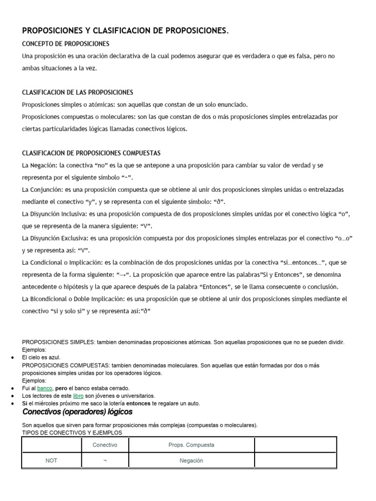 Proposiciones y Clasificacion de Proposiciones | PDF | Proposición ...