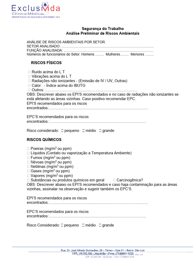 Análise de Riscos Ambientais no Trabalho | PDF | Bem-estar | Ciências e ...