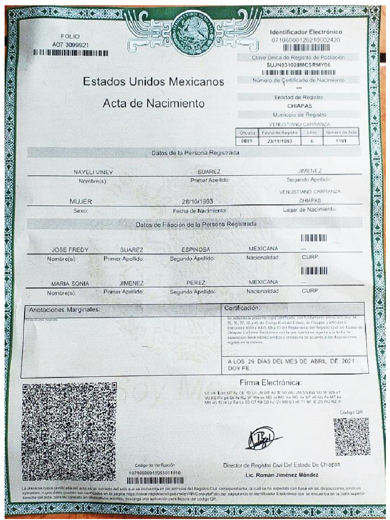 Acta de Nac | PDF