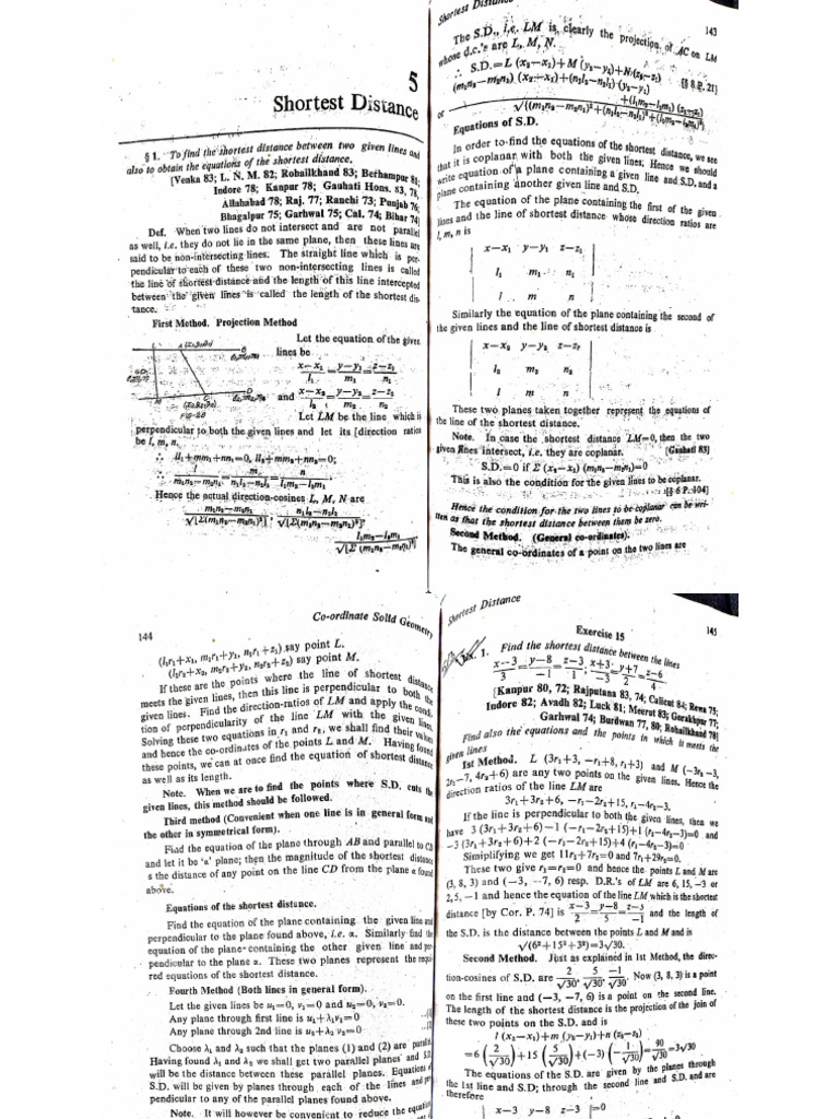 Shortest Distance | PDF