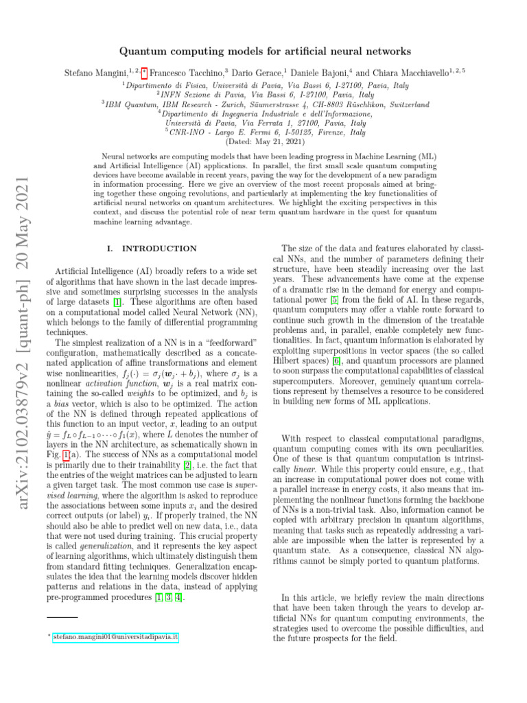 Quantum Neural Networks Overview | PDF | Artificial Neural Network ...
