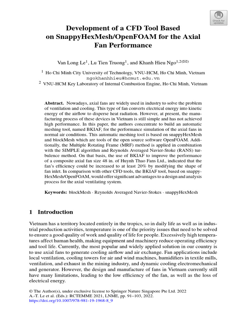 CFD Tool for Axial Fan Performance | PDF | Computational Fluid Dynamics ...