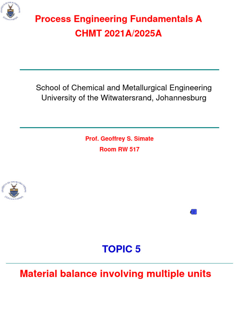CHMT 2021A - 2025A - 2020 - SAKAI - Topic 5 - Material Balance ...