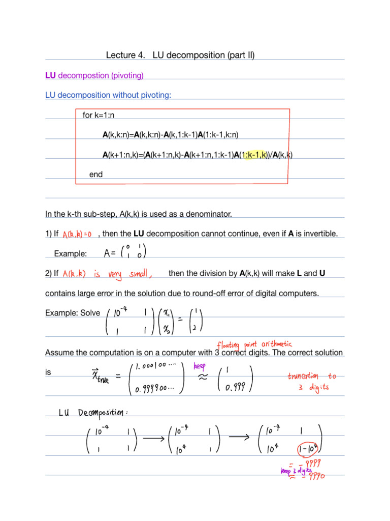 MATH3322 4 LU Decomposition - Part II | PDF | Matrix (Mathematics ...