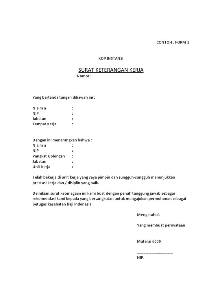 Contoh Formulir
