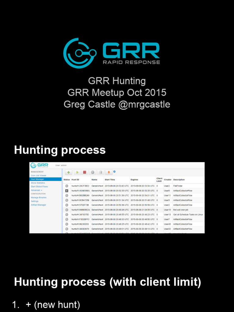 GRR Hunting Process Overview | PDF | Computer Architecture | Computer Data