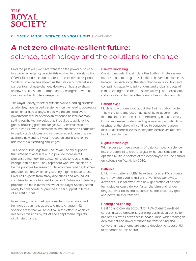 Climate Science Solutions Overview Pdf Climate Change Climate