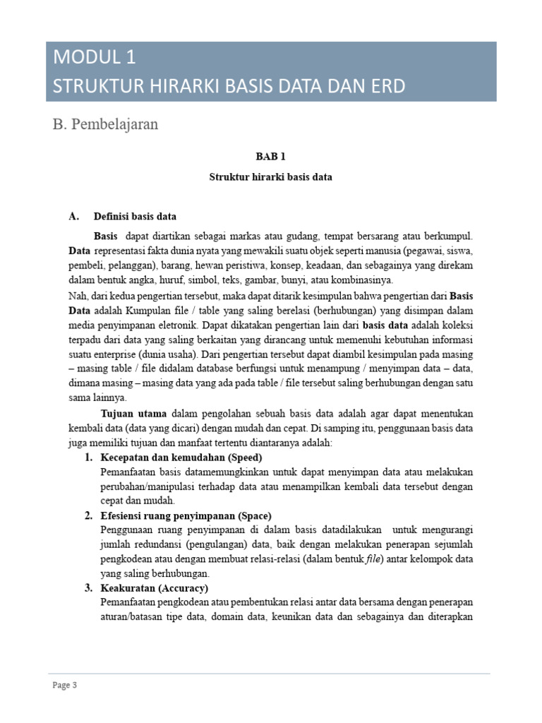 Struktur Hirarki Basis Data dan ERD | PDF