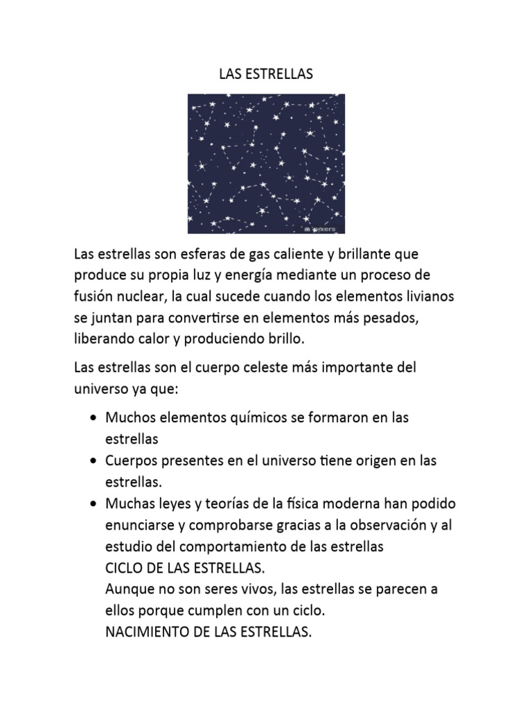 Ciclo de Vida y Evolución de las Estrellas | PDF | Estrellas | Helio