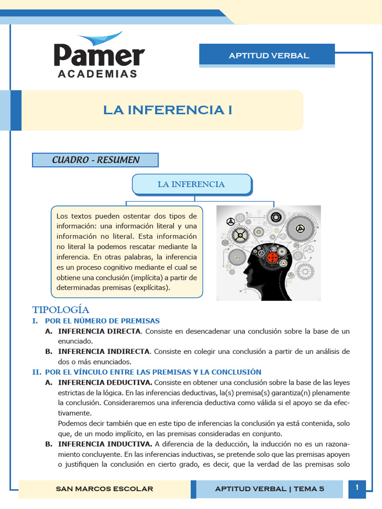 Verbal - S5 Escolar | PDF | Inferencia | Razonamiento deductivo