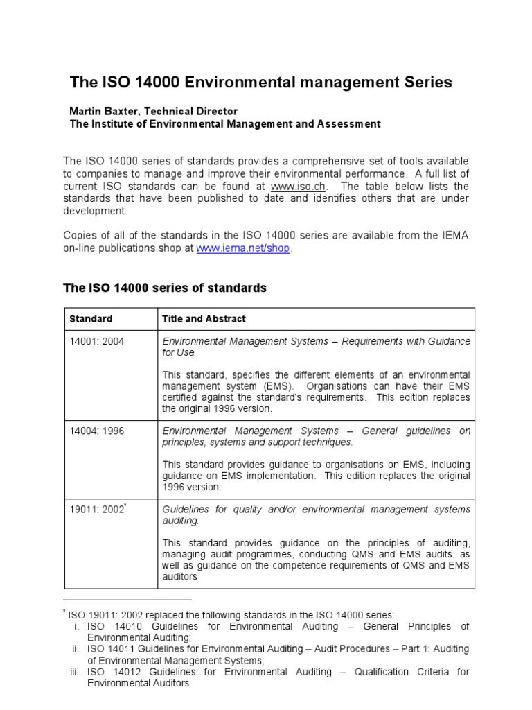 ISO14000 Series Standards PDF Life Cycle Assessment Audit