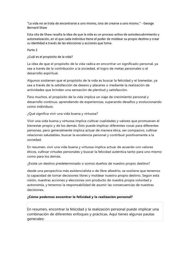 Crearse a uno mismo en la vida | PDF | Felicidad | Significado de la vida