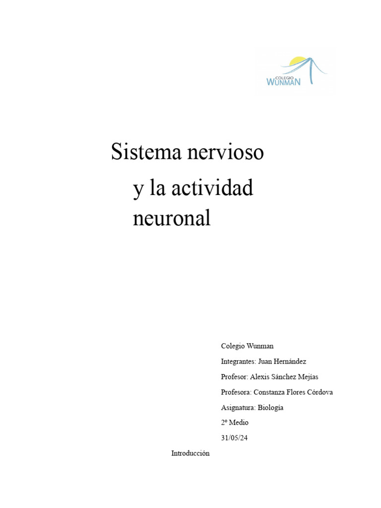 Sistema Nervioso | PDF | Sinapsis | Neurona