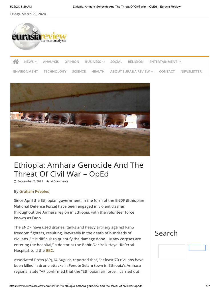 Ethiopia Amhara Genocide and The Threat of Civil War | PDF