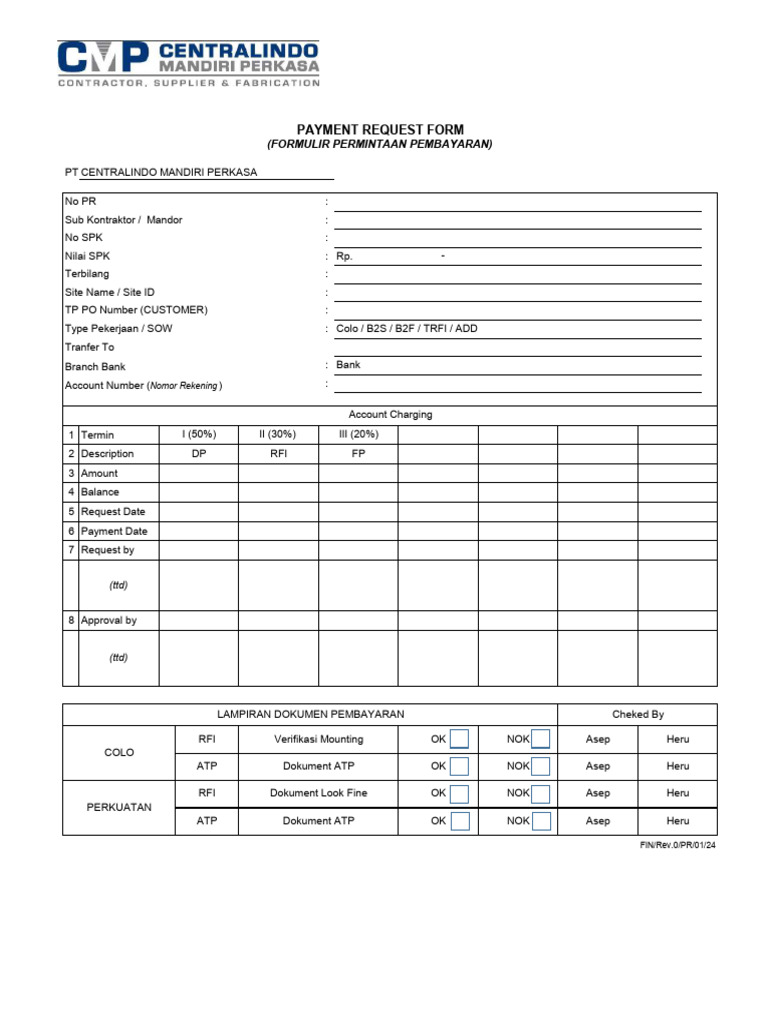 Payment Request Form Template | PDF
