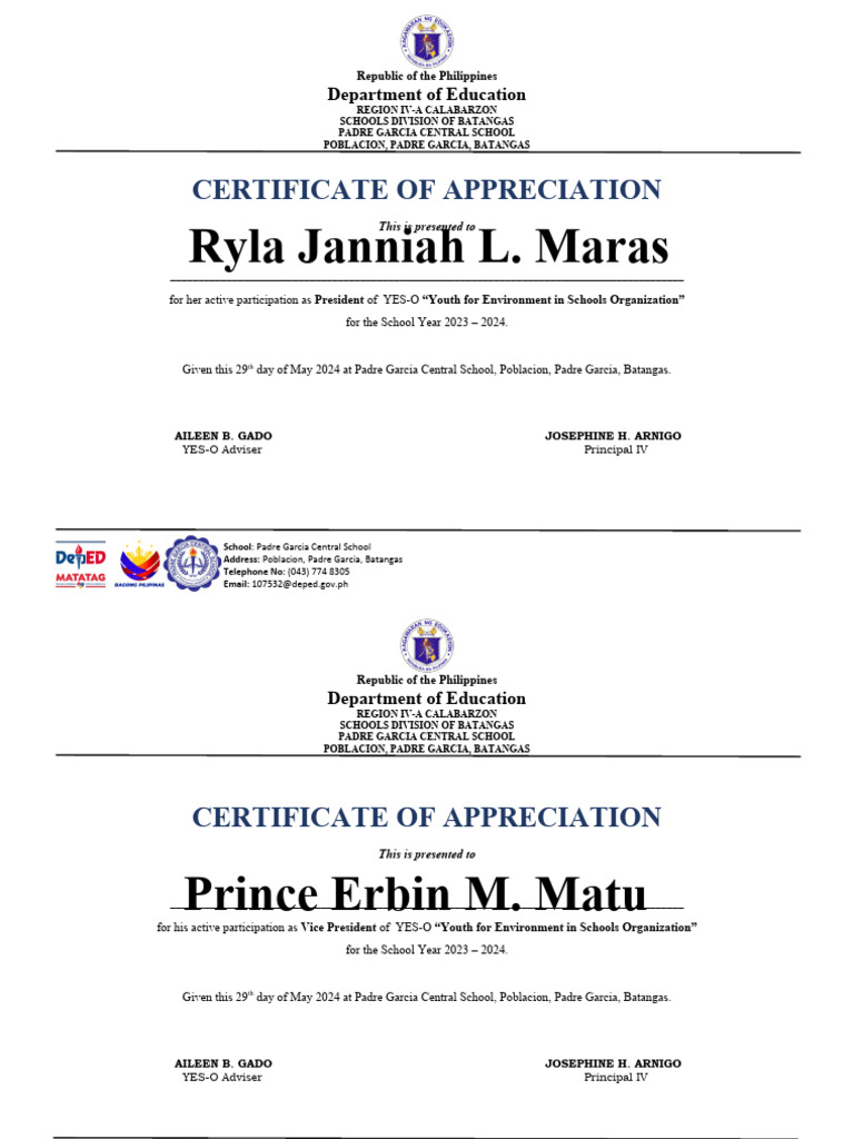 YES-O -CERTIFICATE | Download Free PDF | Public Administration | Government