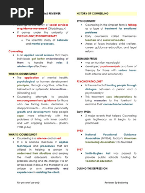 Intro to Counseling Prelims Reviewer