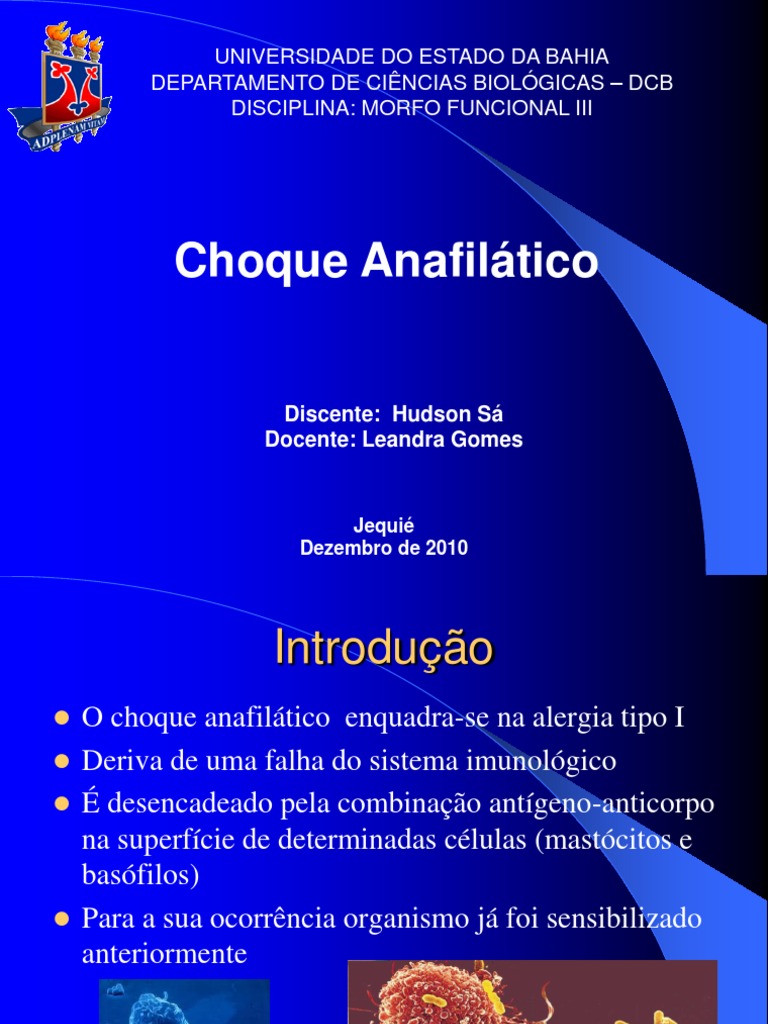 Choque Anafilático: Causas, Mecanismos e Tratamento | PDF | Alergia ...