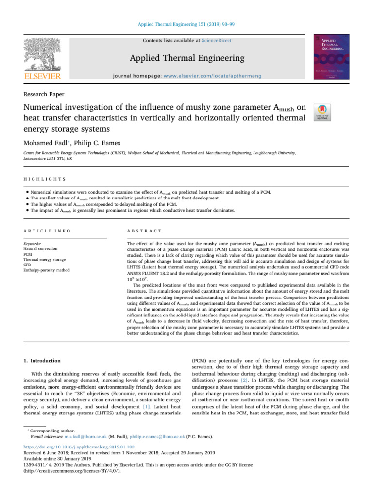 Thermal Storage System Modeling | PDF | Heat Transfer | Energy Storage