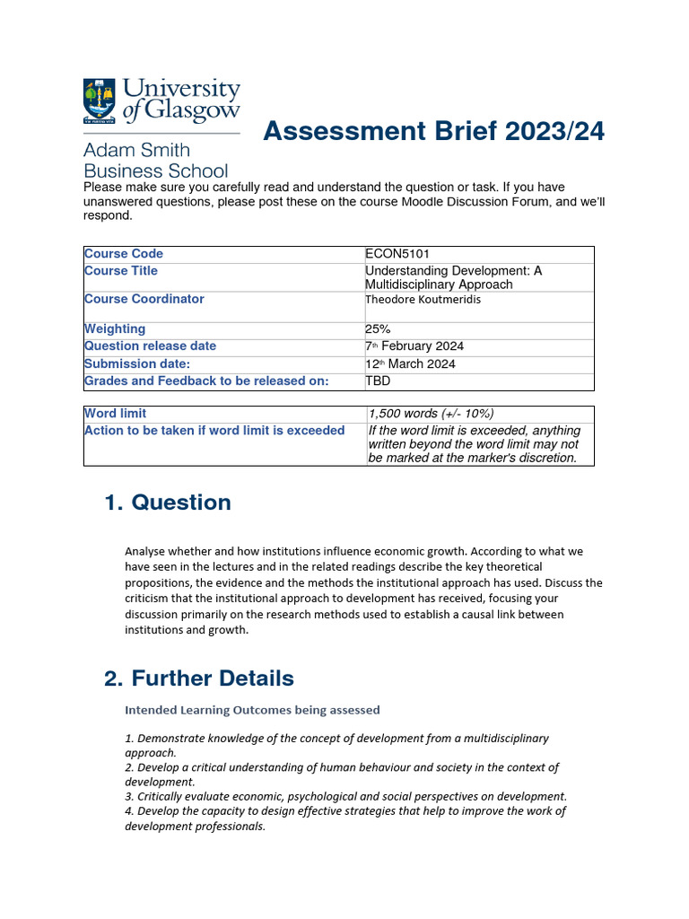 Assessment Brief UNDERSTANDING DEVELOPMENT | PDF | Turnitin ...