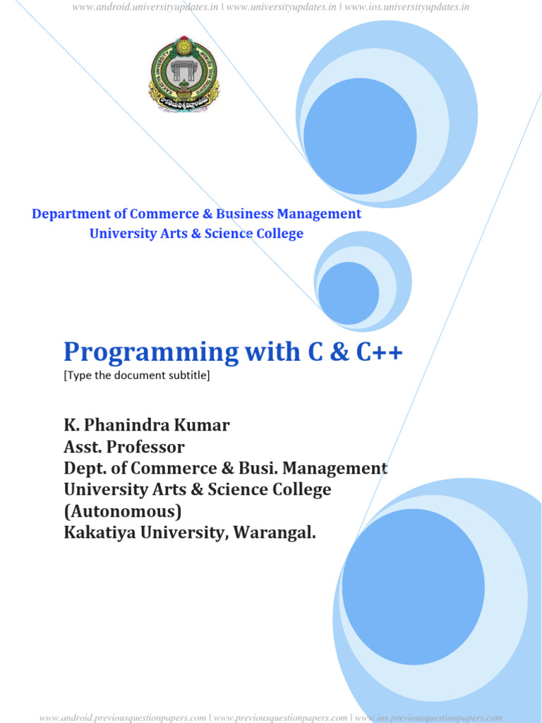 Programming With C C Unit Wise Notes | Download Free PDF | Chess ...
