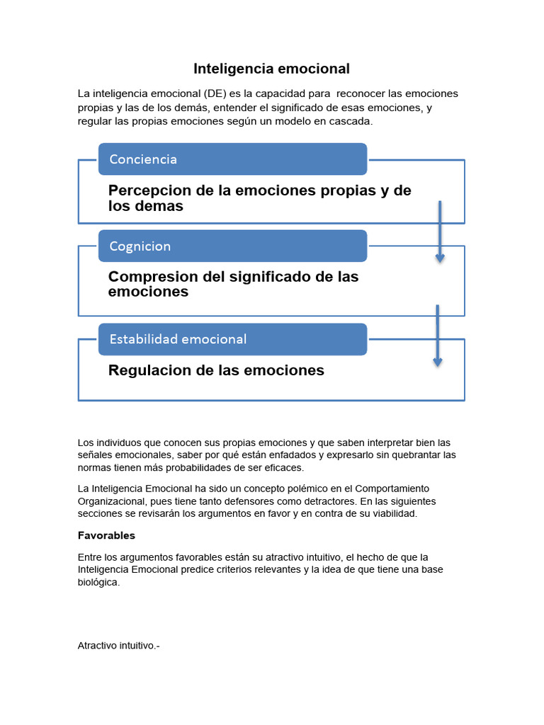 Inteligencia Emocional en el Trabajo | PDF | Las emociones ...