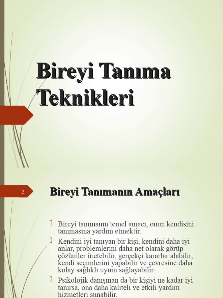 Bireyi Tanıma Teknikleri | PDF