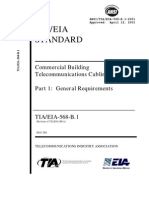 Tia/Eia Standard: Commercial Building Telecommunications Cabling Standard Part 1: General Requirements