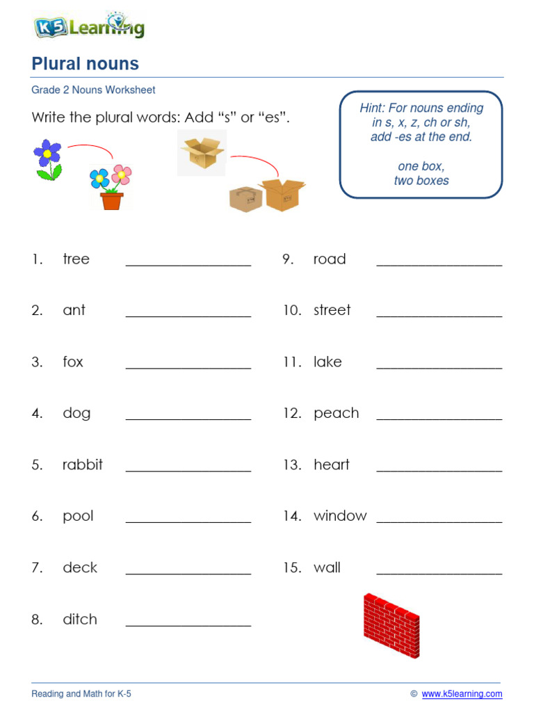 Grade 2 Plural Nouns B - 240604 - 142339 | PDF