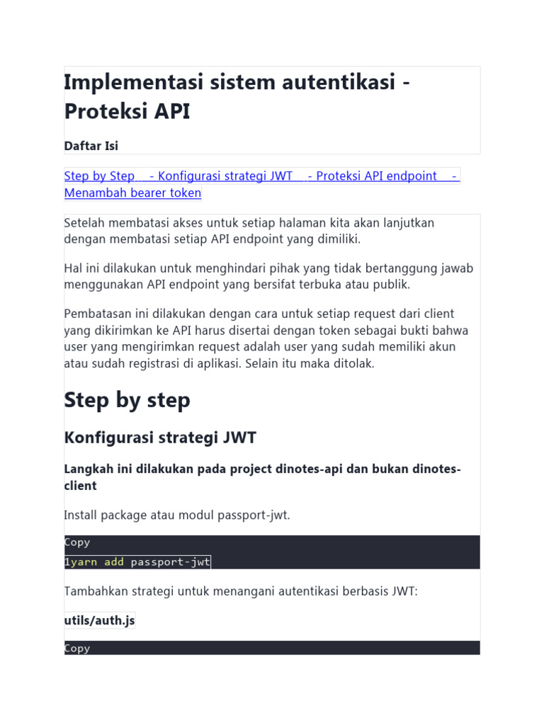 Autentikasi API dengan Bearer Token | PDF