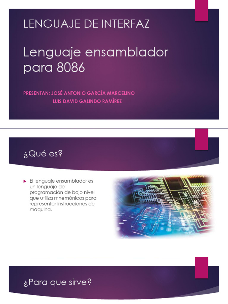Lenguaje Ensamblador para 8086 | PDF | Informática