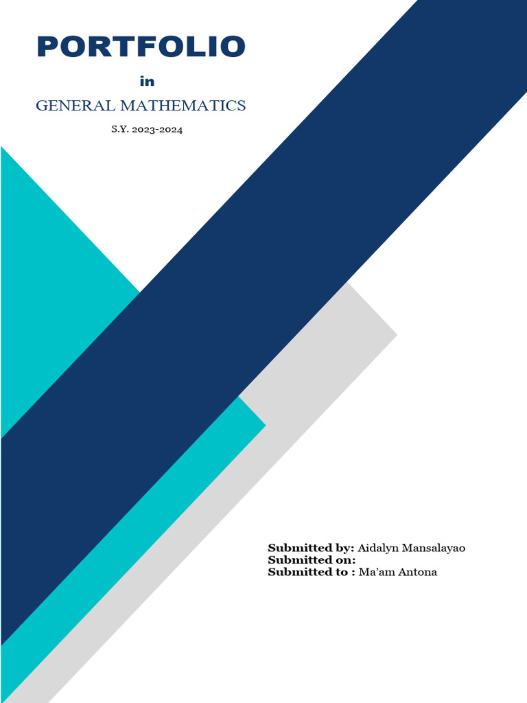 General Mathematics Portfolio 2023-2024 | PDF