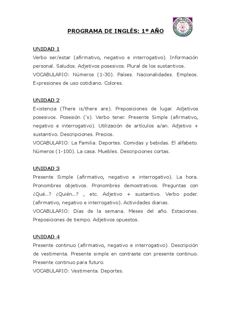 Programas Ingles Adjetivo Verbo
