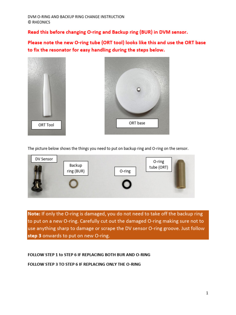 DVM O-RING & BUR Change Tools & Instructions | PDF | Technology ...