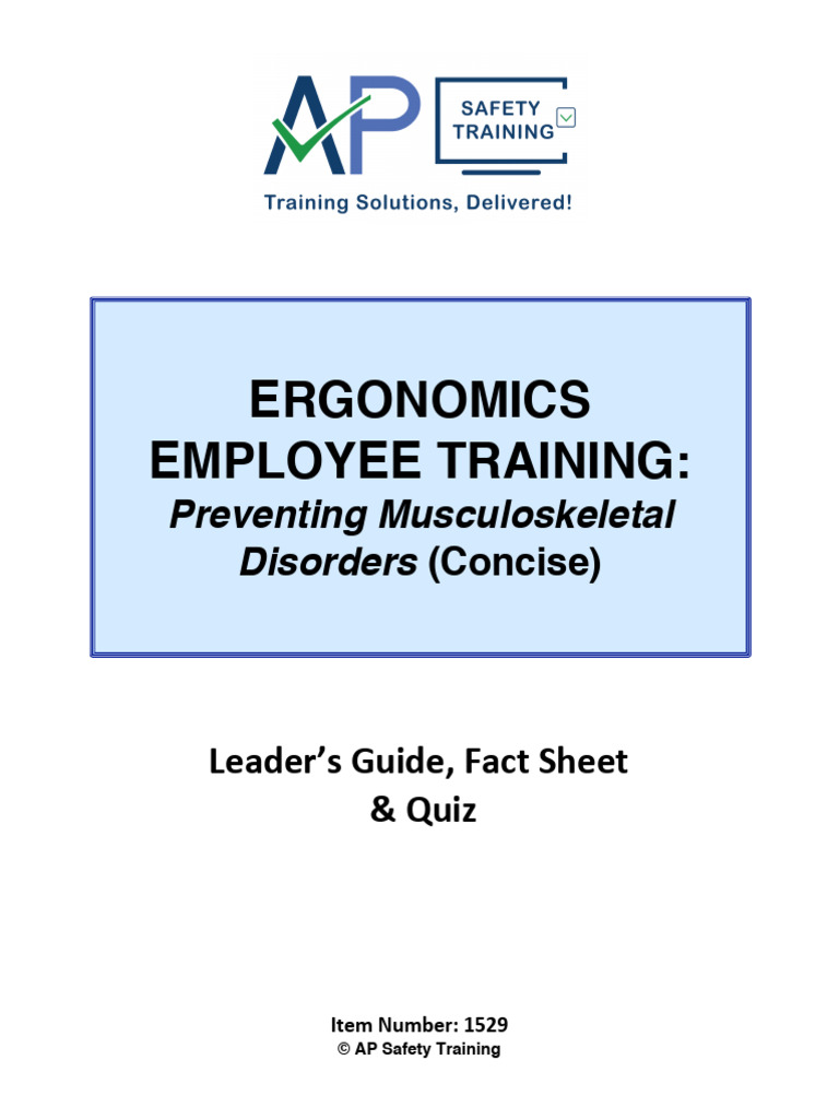 Ergonomics Training for Employees | PDF | Human Musculoskeletal System ...