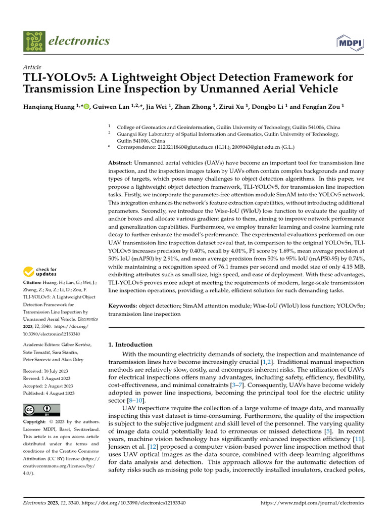 Sayed BE様 TLI-YOLOv5: A Lightweight Object Detection Framework for