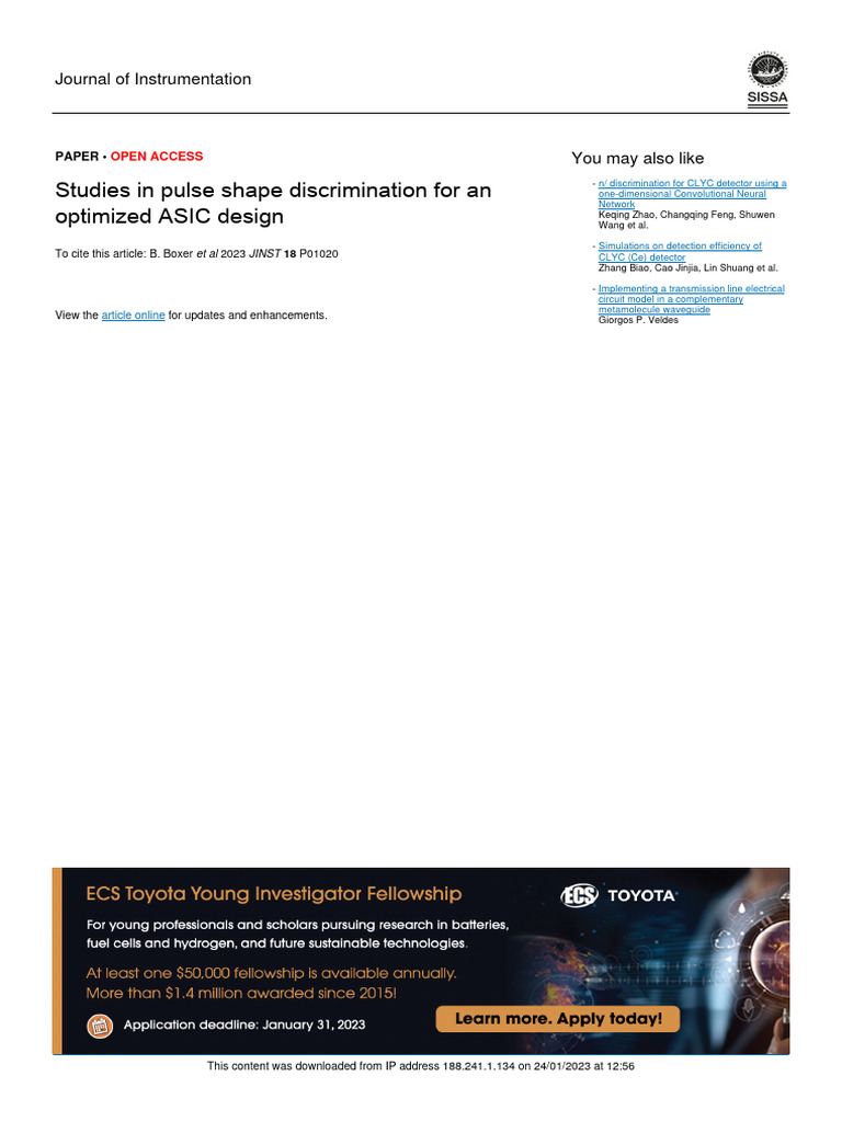 Pulse Shape Discrimination in ASIC Design | PDF | Neutron | Electrical ...