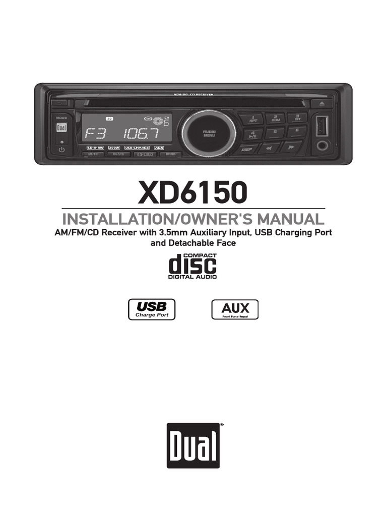 XD6150 Receiver Installation Manual | PDF | Compact Disc | Equalization ...