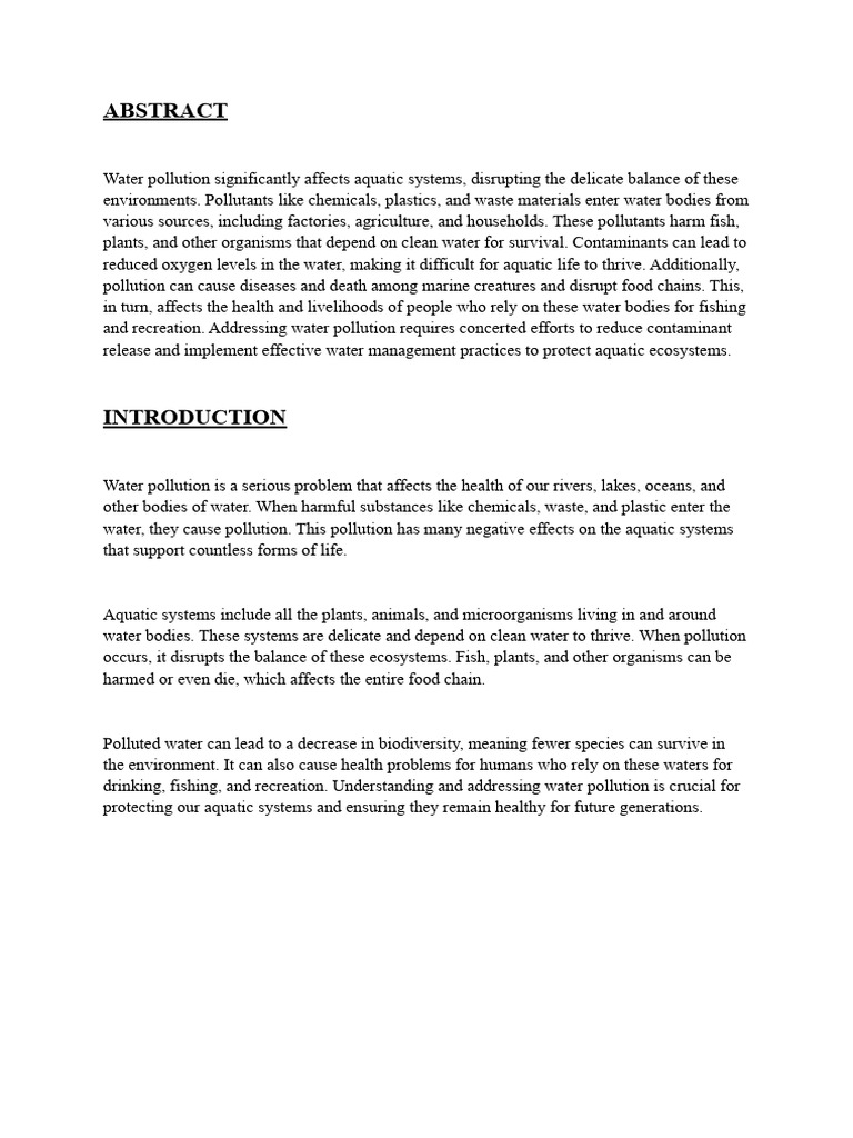 Effects of Water Pollution on Aquatic Life | PDF | Water Pollution ...
