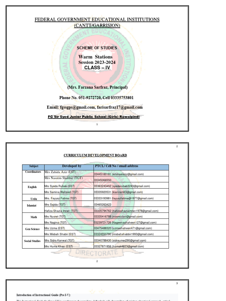 CL IV Scheme of Studies - Warm Station | PDF | Differentiated ...
