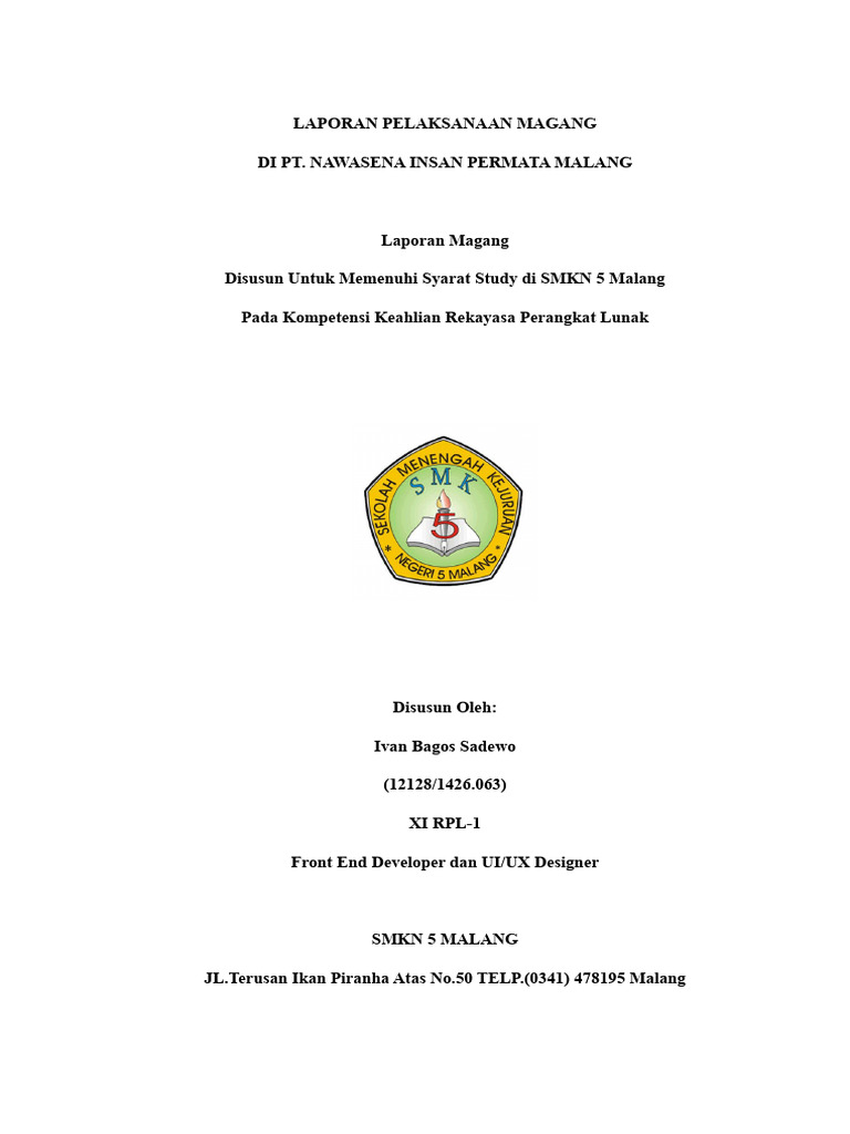 Laporan Magang UI/UX di Nawasena | PDF