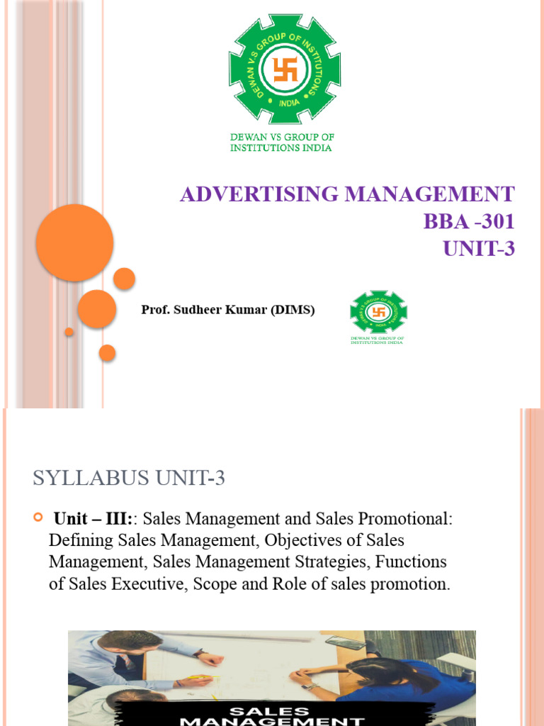 ADVERTISING MANAGEMENT Unit-3 | PDF | Sales | Marketing