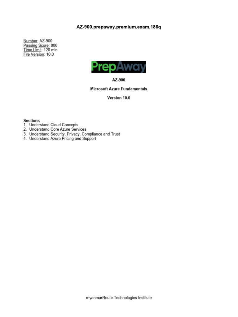 AZ-900 Microsoft Azure Exam Guide | PDF | Cloud Computing | Platform As ...