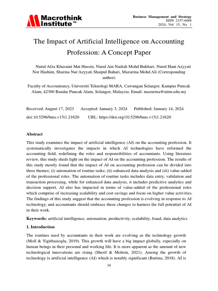 AI's Impact on Accounting Roles | PDF | Artificial Intelligence ...