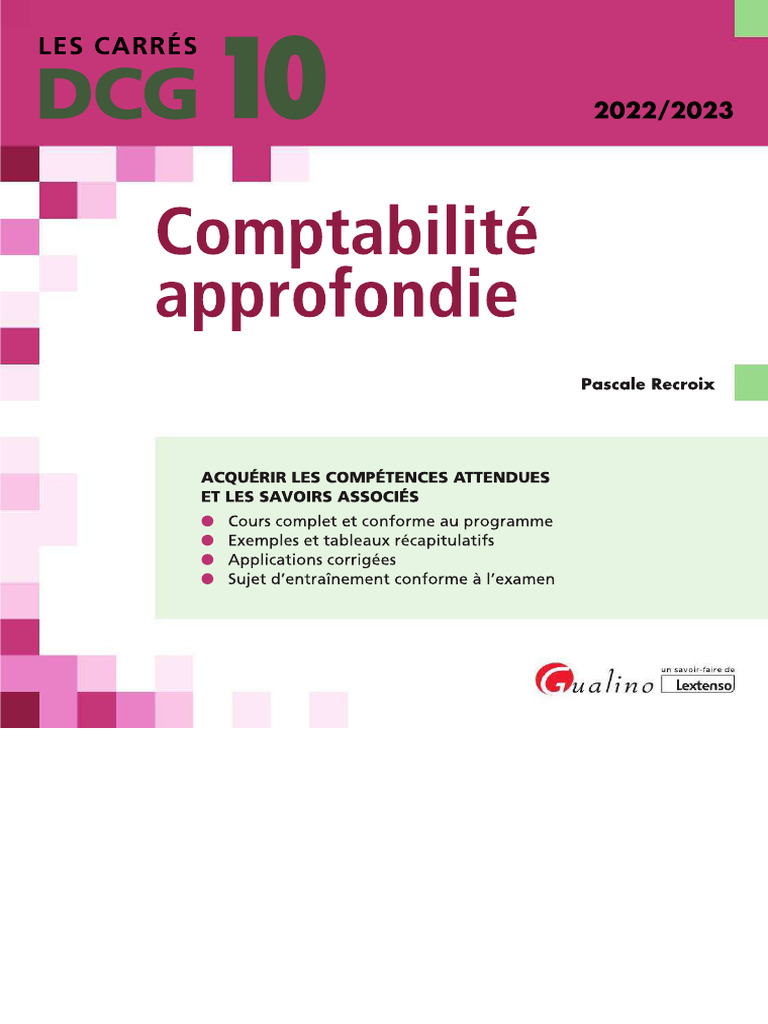 GUALINO CARRE DCG UE10 - Comptabilité Approfondie - Cours 2022-23 | PDF