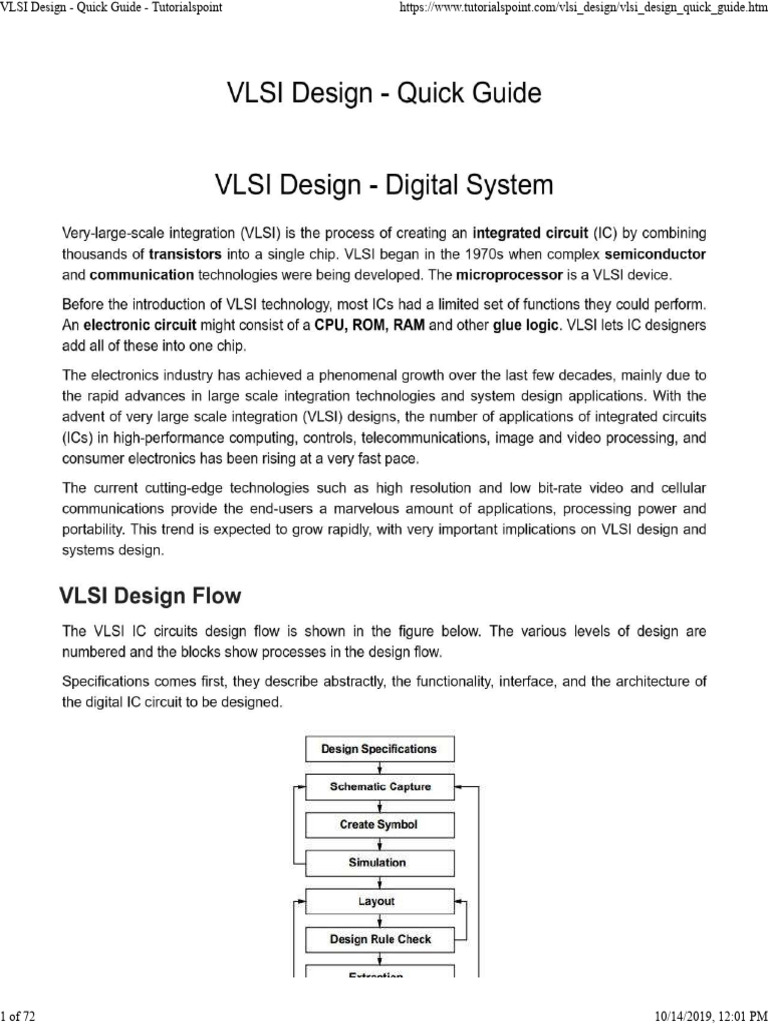 VLSI Design - Quick Guide - Tutorialspoint | PDF